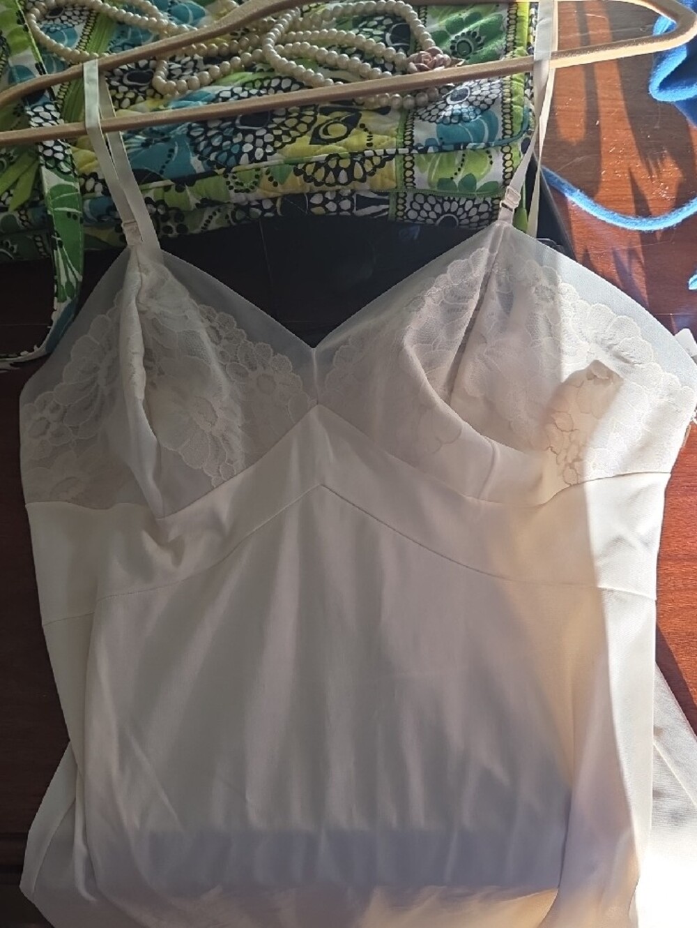 Vanity Fair Cream Lace-Trim Slip with Adjustable Straps - Picture 4 of 5
